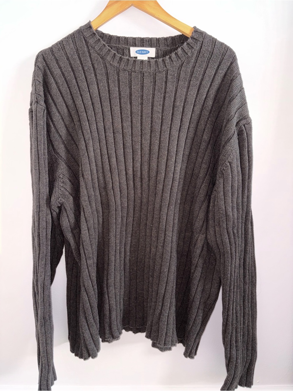 Old Navy Men's Brown Ribbed Crewneck Sweater